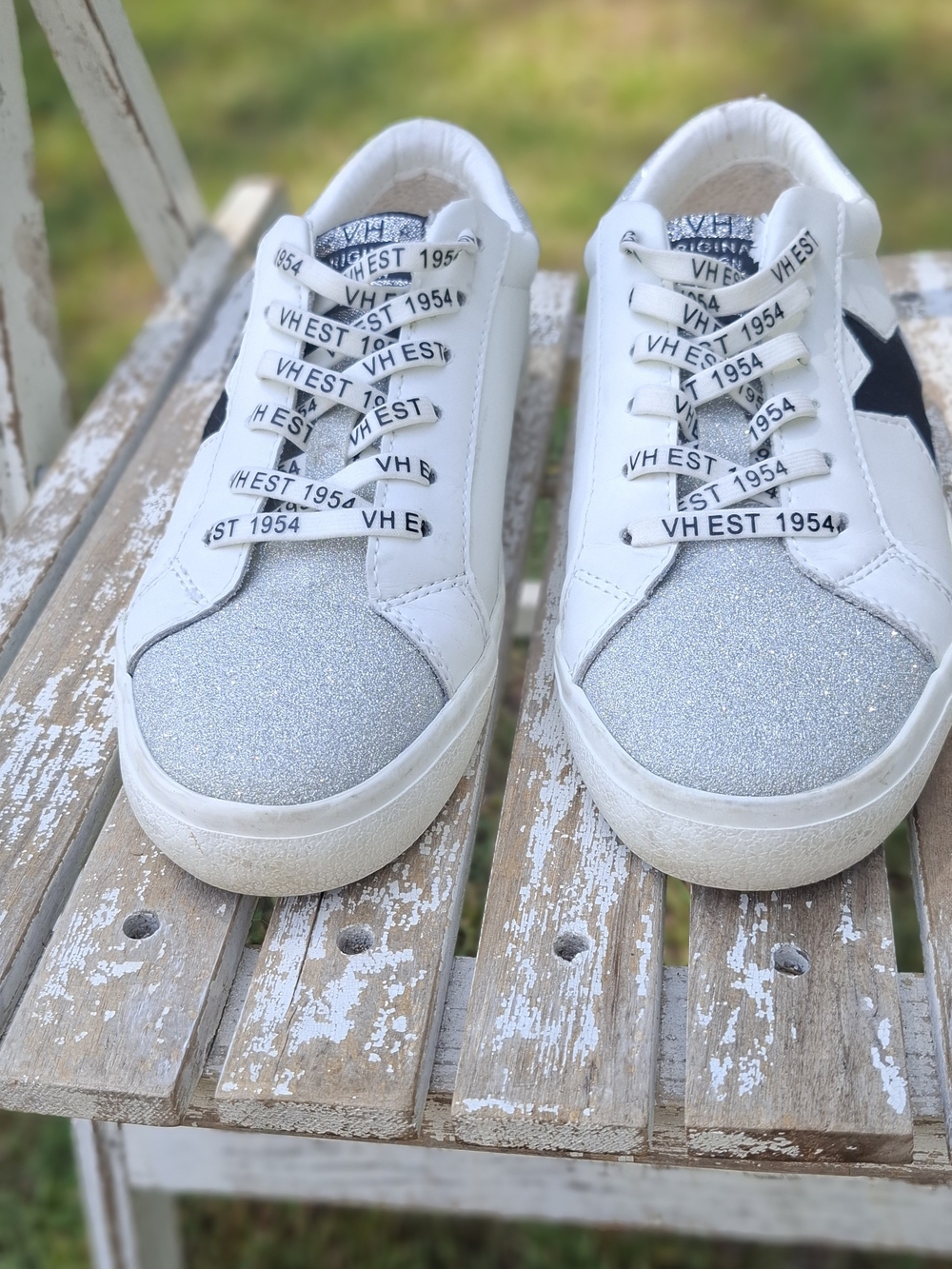 Vintage Havana Silver Glitter Star Low Top